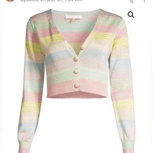LoveShackFancy Asteria stripe shimmer cardigan sz S